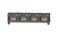 Vitalconn RJ45 1*4 Unshielded, Tab up, W/LED top left