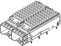 SFP+ 1x2 cage connector with heat sink