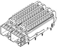 SFP+ cage with heatsink with LED pipes