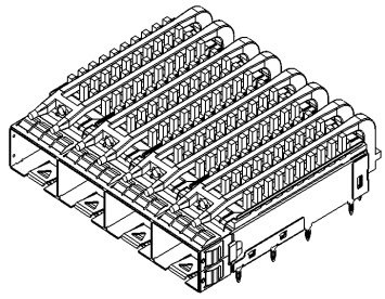 SFP+ 1x4 with heatsink with light pipes