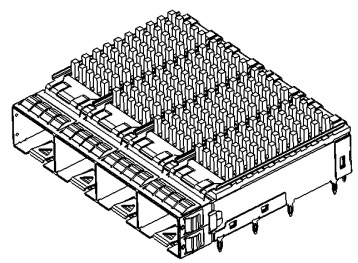 SFP+ cage 1X4 with heatsink